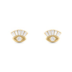 Load image into Gallery viewer, ER421145. 14K Solid Gold Diamond Eye Studs