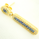 Load image into Gallery viewer, EFJ52125BS. 14k Solid Gold, Diamonds & Blue Sapphire Dangle Earrings