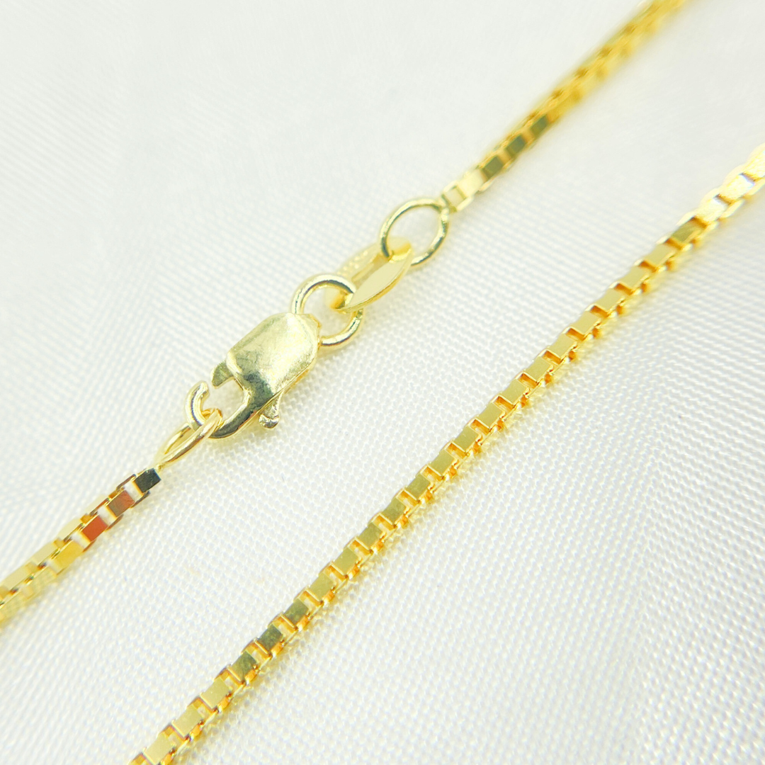 14K Solid Gold Box Link Chain. 073VED