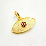 Load image into Gallery viewer, DC339. Diamond Sterling Silver Eye Pendant with Gemstone