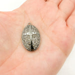 Load image into Gallery viewer, DC303. Diamond Sterling Silver Oval Cross Pendant