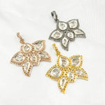 Load image into Gallery viewer, DP342. Diamond Sterling Silver Lotus Pendant with Polki Diamonds