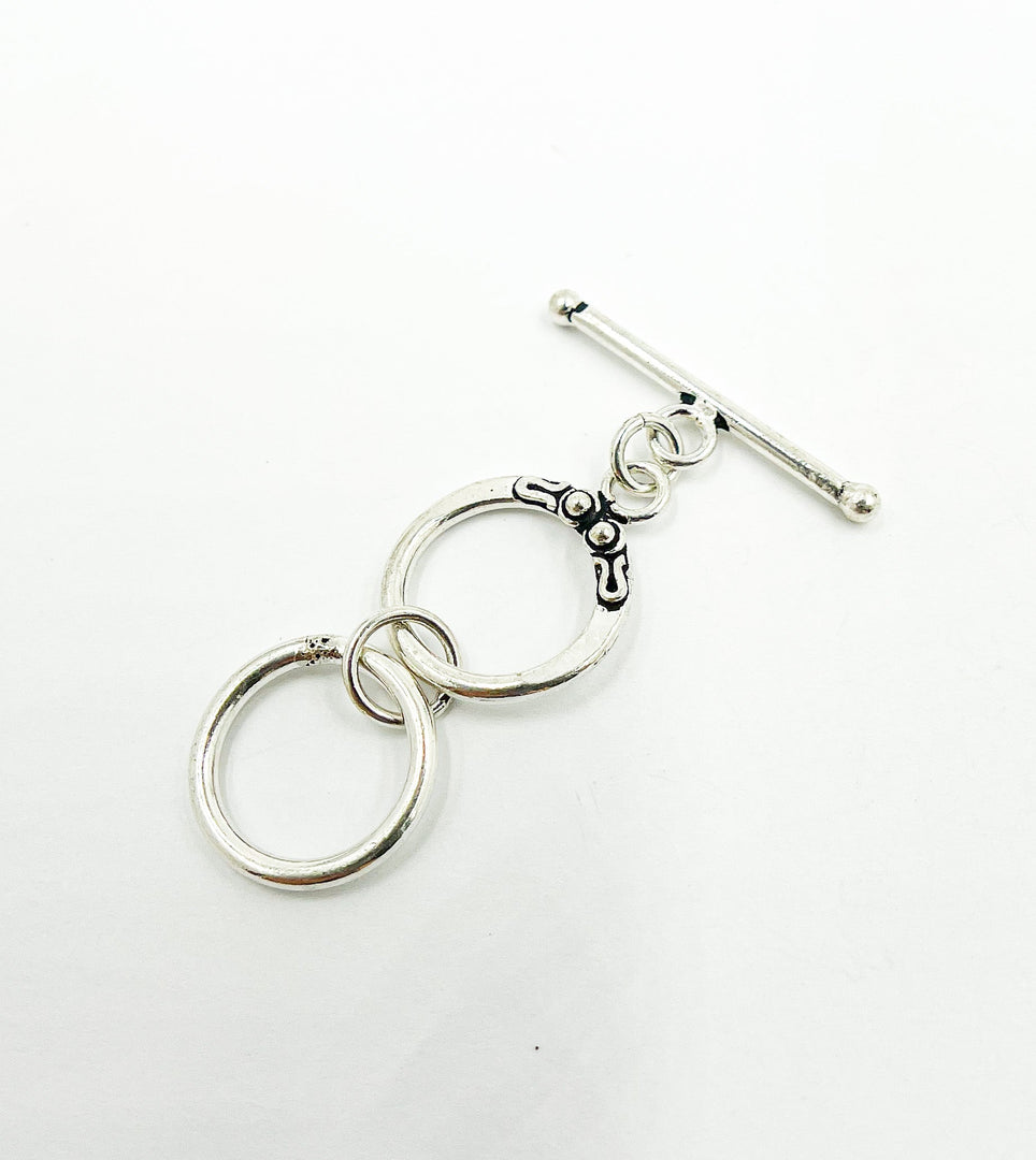 925 Sterling Silver Toggle Lock 16mm Round. Toggle7SS