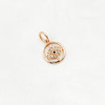 Load image into Gallery viewer, DC340. Diamond Sterling Silver Round Eye Charm with Gemstone