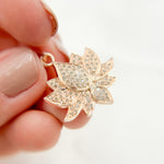Load image into Gallery viewer, DP192. Diamond Sterling Silver Lotus Pendant