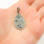 Load image into Gallery viewer, DP482. Diamond Sterling Silver Drop Heart & Star Pendant