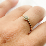 Load image into Gallery viewer, 14K Solid Gold Diamond Square Ring.