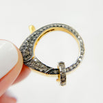 Load image into Gallery viewer, DC688B. Pave Diamond & 925 Sterling Silver Pear Shape Trigger Clasp