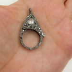 Load image into Gallery viewer, DC623. Diamond Sterling Silver Round Trigger Clasp