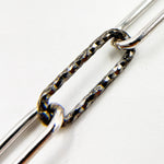 Load image into Gallery viewer, Sterling Silver Diamond Cut and Smooth Paperclip Chain