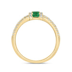 Load image into Gallery viewer, 14K Solid Gold Diamond and Emerald Ring.