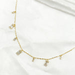 Load image into Gallery viewer, NT401827. 14K Solid Gold Diamond Dangle Necklace