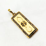 Load image into Gallery viewer, Diamond Sterling Silver Rectangle Flower Pendant