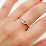 Load image into Gallery viewer, 14k Solid Gold Diamond Eye Ring.