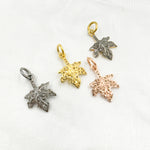 Load image into Gallery viewer, DC457. Diamond Sterling Silver Leaf Charm