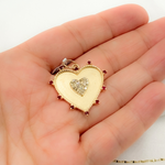 Load image into Gallery viewer, 14K Solid Gold Heart Charm with Diamonds and Gemstones. CGDP23