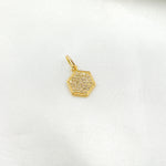 Load image into Gallery viewer, 14K Solid Gold Hexagon Shape Charm with Diamonds. GDP399