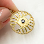 Load image into Gallery viewer, Buy Now Sterling Silver Round Fancy Pendant with Gemstone