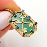 Load image into Gallery viewer, Shop Now 14K Gold Keys Rectangle Pendant