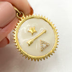 Load image into Gallery viewer, Silver Round Enamel Pendant