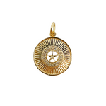 Load image into Gallery viewer, GDP01. 14K Solid Gold with Diamonds Circle Shape Charm with Star in the Center