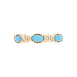 Load image into Gallery viewer, CR97067TQ5X3. 14K Solid Yellow Gold Diamond and Turquoise Band Ring
