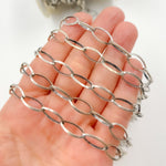 Load image into Gallery viewer, Oxidized Sterling Silver Marquis Shape Link Chain