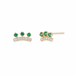 Load image into Gallery viewer, EFB53898. 14K Solid Gold Diamond and Turquoise Fancy Stud Earrings