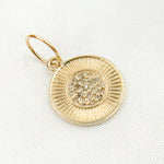 Load image into Gallery viewer, 14K Solid Gold Diamond Circle Charm
