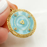 Load image into Gallery viewer, Buy Now Sterling Silver Round Heart Enamel Pendant