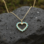 Load image into Gallery viewer, PHB38668TQ. 14K Solid Gold Diamond & Turquoise Pendant