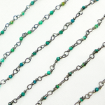 Load image into Gallery viewer, Chrysocolla Black Rhodium 925 Sterling Silver Wire Chain.  CSO6
