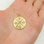 Load image into Gallery viewer, DC247. Diamond & Sterling Silver Circle Pendant with Gemstone