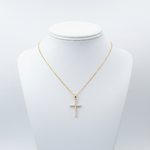 Load image into Gallery viewer, PN115432Y14DI1. 14K Solid Gold Cross Diamond Charm