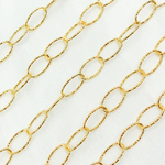 Load image into Gallery viewer, Gold Plated Sterling Silver Diamond Cut Oval Link Chains