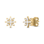 Load image into Gallery viewer, EFC54266. 14K Solid Gold Diamond Star Studs