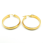 Load image into Gallery viewer, GER100. 14K Solid Gold Smooth Hollow Hoop Earrings
