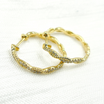 Load image into Gallery viewer, GDT101. 14K Solid Gold Cross Hoop Earrings
