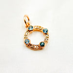 Load image into Gallery viewer, Silver Round Charm with Gemstone