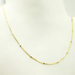 Load image into Gallery viewer, 14K Solid Yellow Gold Cubes Satellite Chain