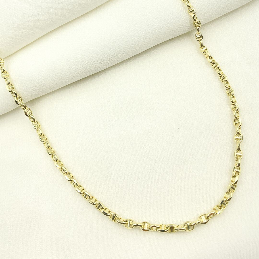 14K Solid Yellow Gold Diamond Cut Gucci Style Link Chain. 14K53