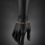 Load image into Gallery viewer, BRSET742. 14k Solid Yellow Gold Clover Link Bracelet