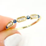 Load image into Gallery viewer, 14K Solid Gold Diamond & Blue Sapphire Ring