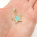 Load image into Gallery viewer, DP647A. Diamond Sterling Silver Star Enamel Pendant