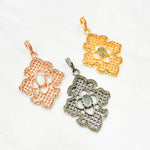 Load image into Gallery viewer, DP330. Diamond Sterling Silver Fancy Shape Pendant with Gemstone