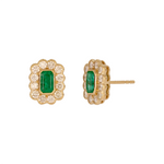 Load image into Gallery viewer, EFI54128. 14k Solid Gold Diamond and Gemstone Studs Earrings