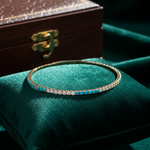 Load image into Gallery viewer, BNH68545. 14K Solid Yellow Gold Diamond and Gemstone Bangle