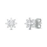 Load image into Gallery viewer, EFC54266. 14K Solid Gold Diamond Star Studs