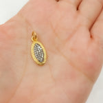 Load image into Gallery viewer, DC520. Diamond Sterling Silver Oval Charm