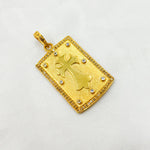 Load image into Gallery viewer, DP312. Diamond Sterling Silver Rectangle Cross Pendant with Gemstone